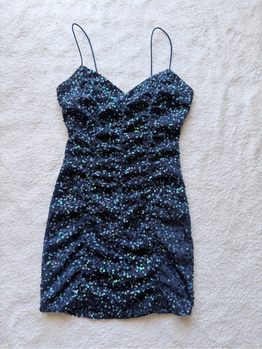 Speechless Navy Blue Sequin Mini Dress